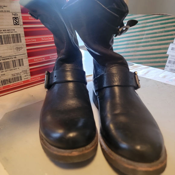 Frye Dark Leather Sole Boots - Picture 3 of 8